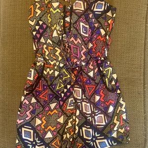 80s Geometric Print Romper